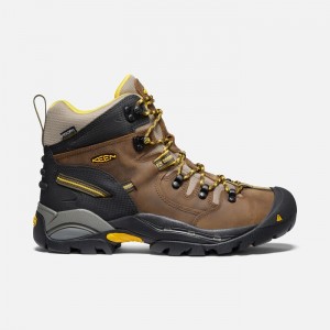 KEEN รองเท้าบู๊ทนิรภัย รุ่น Pittsburgh 6" Boot (Steel Toe) In Brown