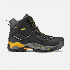 KEEN รองเท้าบู๊ทนิรภัย รุ่น Pittsburgh 6" Boot (Steel Toe) In Black