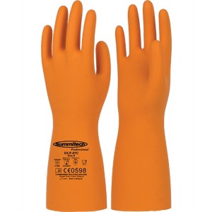 ถุงมือยาง SUMIRUBBER รุ่น SX-F-07C สีส้ม