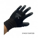 ถุงมือ PU ผ้าไนล่อนสีดำ Synos รุ่น PUNPCEB
