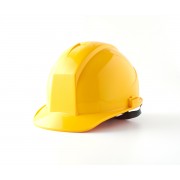 Synos หมวกนิรภัย รุ่น V3 สีเหลือง ปรับหมุน 6 จุด SCREEN LOGO SYNOS ด้านหลังหมวก